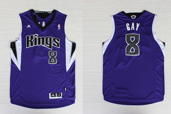  NBA Sacramento Kings 8 Rudy Gay New Revolution 30 Swingman Purple Jerseys