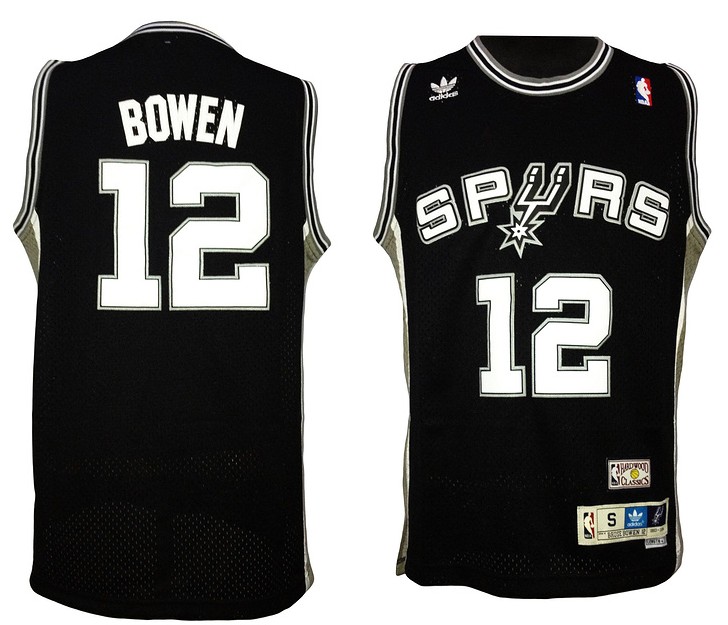  NBA San Antonio Spurs 12 Bruce Bowen Throwback Soul Swingman Black Jersey