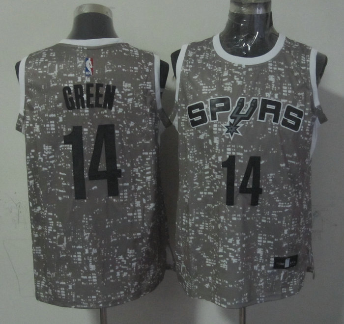  NBA San Antonio Spurs 14 Danny Green Grey City Luminous Jersey