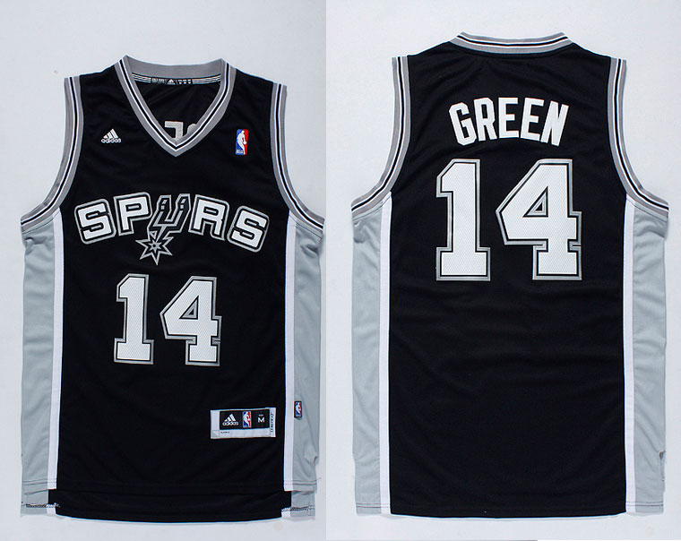  NBA San Antonio Spurs 14 Danny Green New Revolution 30 Swingman Road Black Jersey