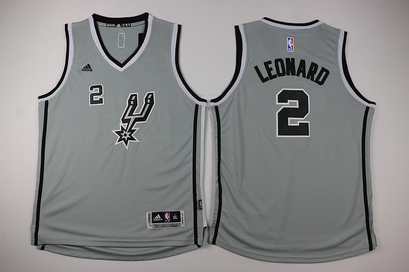  NBA San Antonio Spurs 2 Kawhi Leonard Youth Jersey New Revolution 30 Swingman Home Grey Youth Jersey