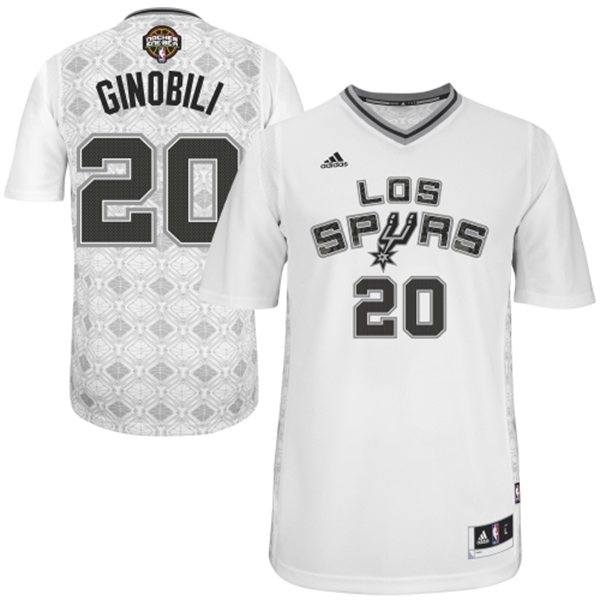  NBA San Antonio Spurs 20 Manu Ginobili 2014 Noches Enebea Swingman White Jersey