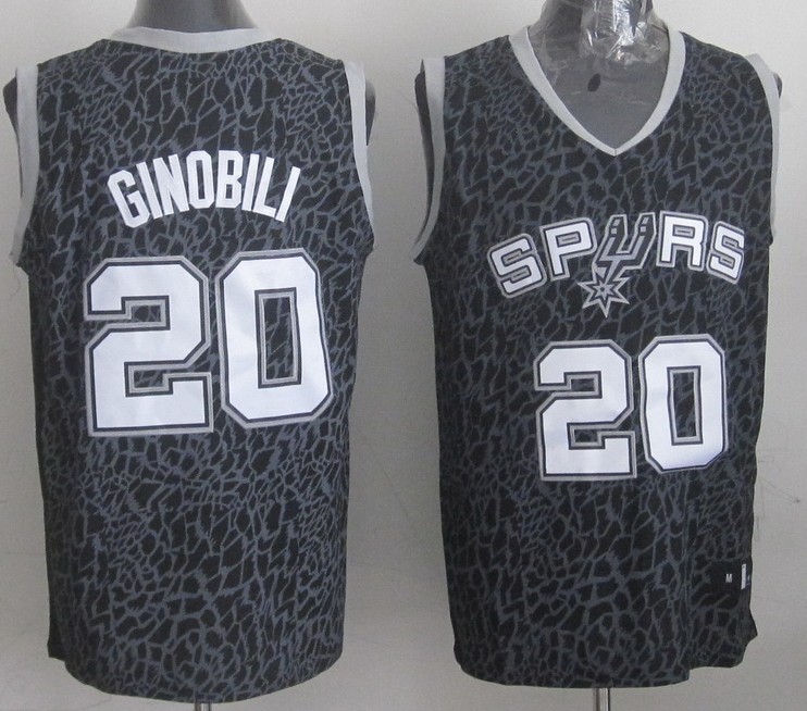  NBA San Antonio Spurs 20 Manu Ginobli Crazy Light Swingman Black Jersey