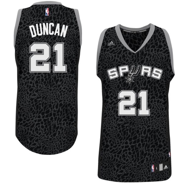  NBA San Antonio Spurs 21 Tim Duncan Crazy Light Swingman Black Jersey