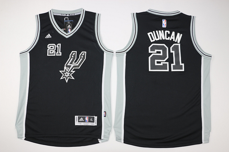  NBA San Antonio Spurs 21 Tim Duncan Youth Jersey New Revolution 30 Swingman Road Black Youth Jersey