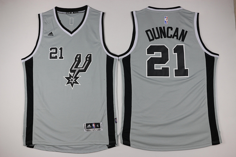  NBA San Antonio Spurs 21 Tim Duncan Youth Jersey New Revolution 30 Swingman Road Grey Youth Jersey