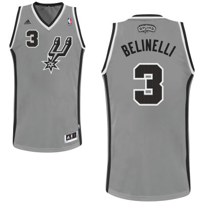 NBA San Antonio Spurs 3 Marco Belinelli New Revolution 30 Swingman Alternate Gray Jersey