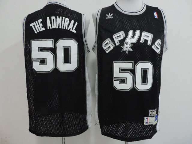  NBA San Antonio Spurs 50 David Robinson THE ADMIRAL Soul Swingman Nickname Black Jersey