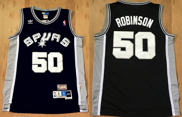  NBA San Antonio Spurs 50 David Robinson Throwback Soul Swingman Black Jersey
