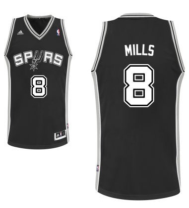  NBA San Antonio Spurs 8 Patrick Mills New Revolution 30 Swingman Road Black Jersey