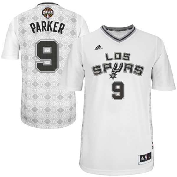  NBA San Antonio Spurs 9 Tony Parker 2014 Noches Enebea Swingman White Jersey