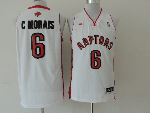  NBA Toronto Raptors 6 Carlos Morais New Revolution 30 Swingman Home White Jersey