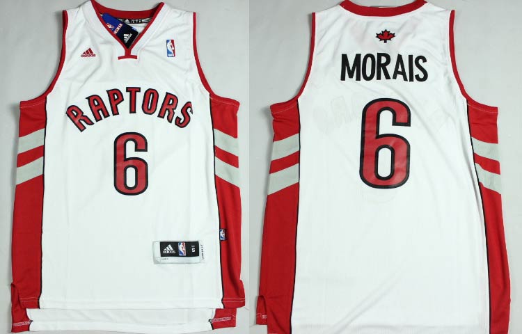  NBA Toronto Raptors 6 Carlos Morais New Revolution 30 Swingman Road White Jerseys