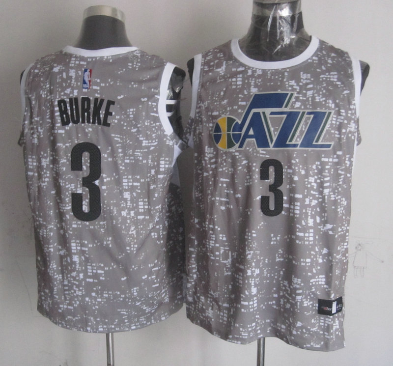  NBA Utah Jazz 3 Trey Burke Grey City Luminous Jersey