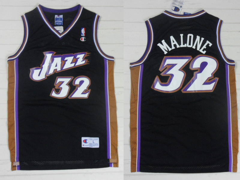  NBA Utah Jazz 32 Karl Malone New Rev30 Swingman Throwback Black Jer