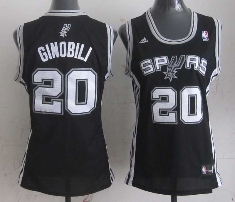  NBA Women San Antonio Spurs 20 Manu Ginobili New Revolution 30 Swingman Black Jersey