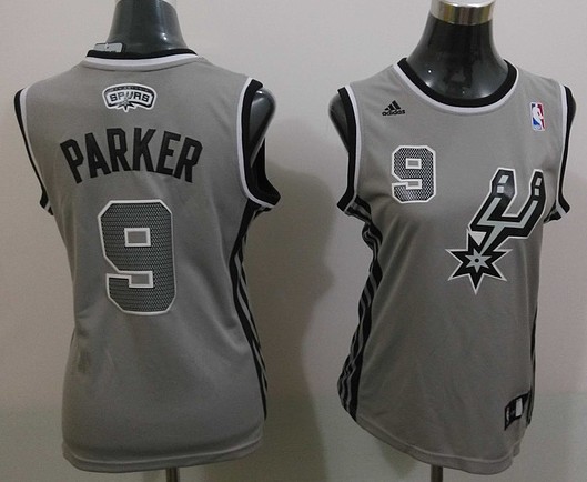  NBA Women San Antonio Spurs 9 Tony Parker New Revolution 30 Swingman Gray Jersey