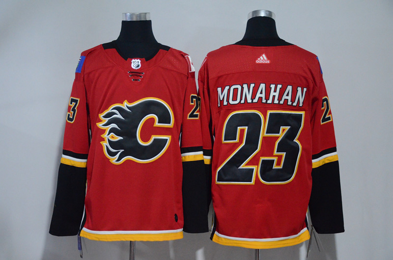  NHL Calgary Flames #23 Sean Monahan Red Ice Hockey Jerseys