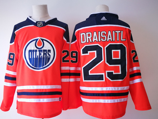  NHL Edmonton Oilers #29 Leon Draisaitl Orange Home Authentic Stitched NHL Jersey
