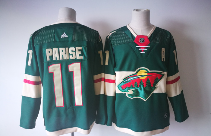  NHL Minnesota Wild 11 Zach Parise Green Ice Hockey Jerseys