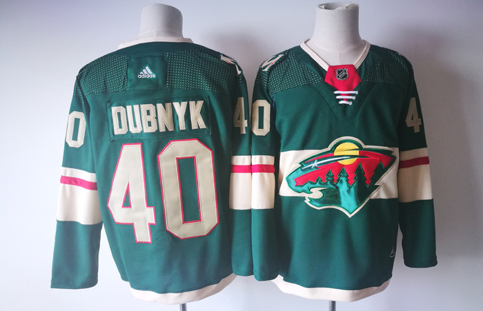  NHL Minnesota Wild 40 Devan Dubnyk Green Ice Hockey Jerseys