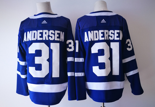  NHL Toronto Maple Leafs 31 Frederik Andersen Blue Ice Hockey Jerseys