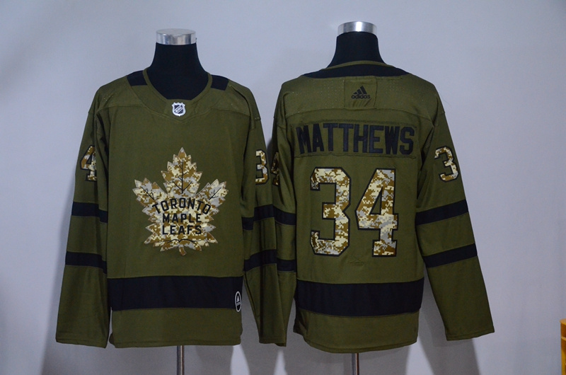  NHL Toronto Maple Leafs 34 James Reimer Army Green Salute To Service Ice Hockey Jerseys
