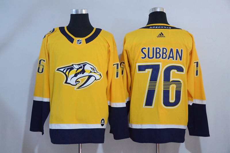  Nashville Predators #76 P.K Subban Premier Gold Home NHL Jersey