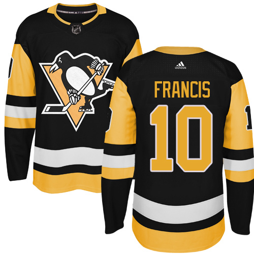  Pittsburgh Penguins #10 Ron Francis Black Alternate Authentic Stitched NHL Jersey
