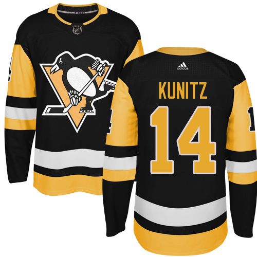  Pittsburgh Penguins #14 Chris Kunitz Black Alternate Authentic Stitched NHL Jersey