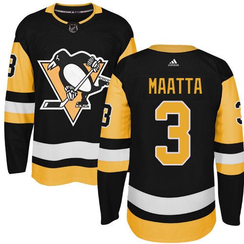  Pittsburgh Penguins #3 Olli Maatta Black Alternate Authentic Stitched NHL Jersey