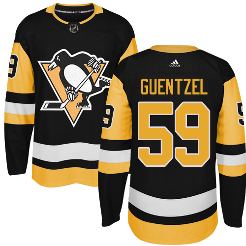  Pittsburgh Penguins #59 Jake Guentzel Black Alternate Authentic Stitched NHL Jersey