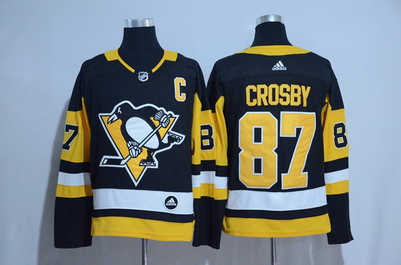 Pittsburgh Penguins #87 Sidney Crosby Black Road Authentic Stitched NHL Jersey