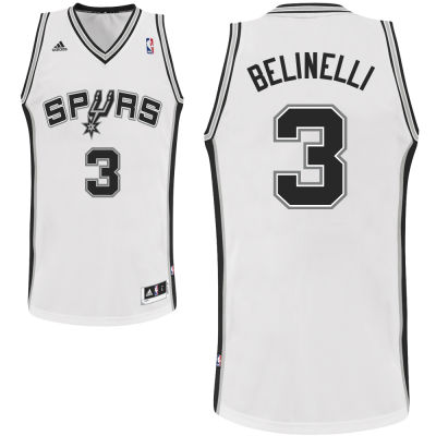  San Antonio Spurs 3 Marco Belinelli New Revolution 30 Swingman Home White Jersey