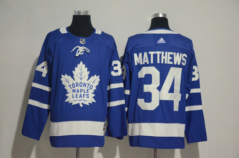  Toronto Maple Leafs #34 Auston Matthews Royal Blue Home 2017 2018  Hockey Stitched NHL Jersey