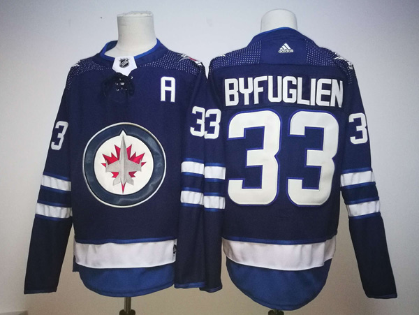  Winnipeg Jets #33 Dustin Byfuglien Blue Authentic Stitched NHL Jersey