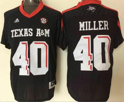 Aggies 40 Von Miller Black New SEC Patch Stitched NCAA Jersey