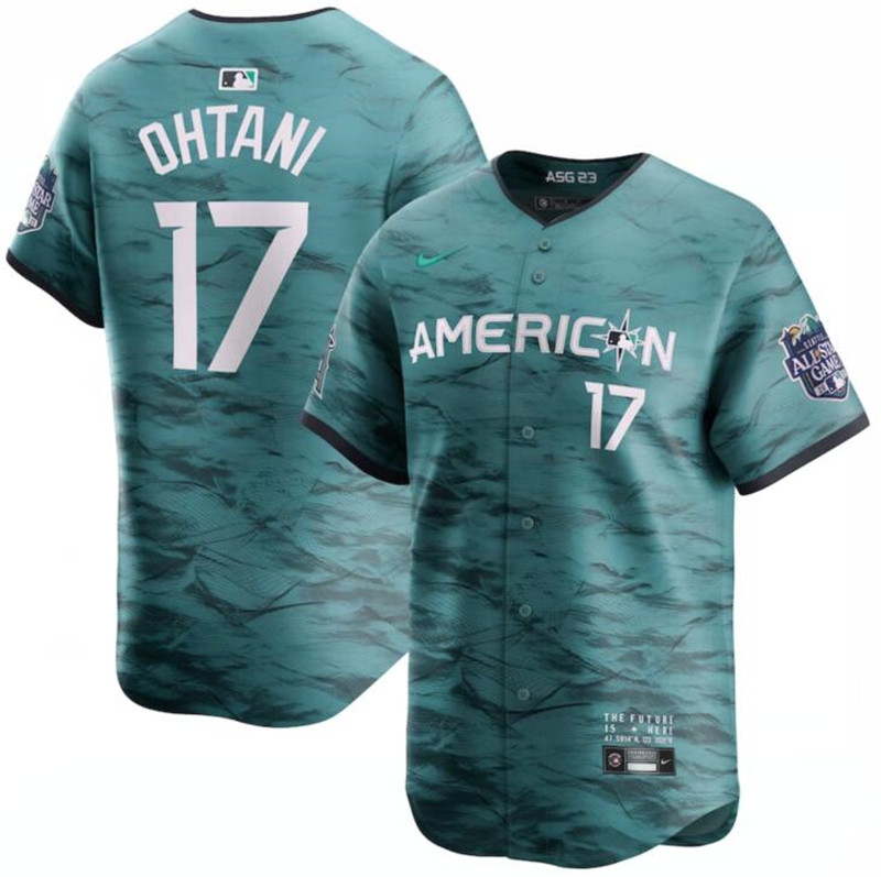 American League 17 Shohei Ohtani Teal Nike 2023 MLB All Star Game Jersey