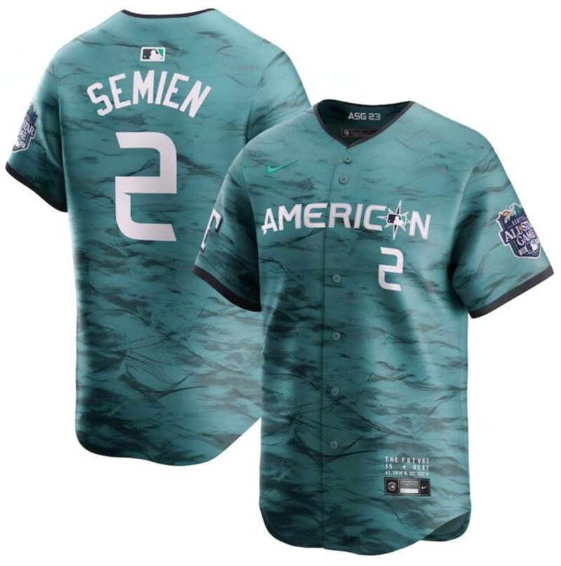 American League 2 Marcus Semien Teal Nike 2023 MLB All Star Game Jersey