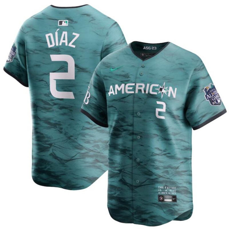 American League 2 Yandy Diaz Teal Nike 2023 MLB All Star Game Jersey