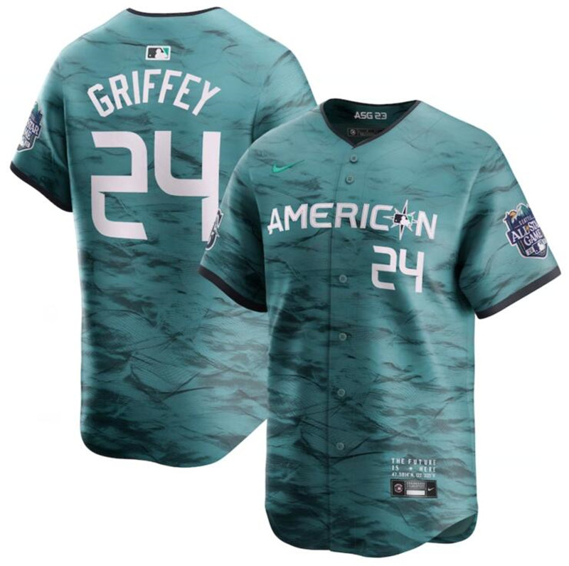 American League 24 Ken Griffey Jr. Teal Nike 2023 MLB All Star Game Jersey