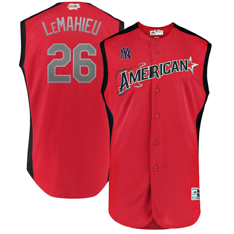 American League 26 DJ LeMahieu Red Youth 2019 MLB All Star Game Player Jersey