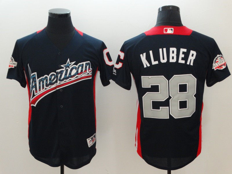 American League 28 Corey Kluber Navy 2018 MLB All Star Game Home Run Derby Jersey