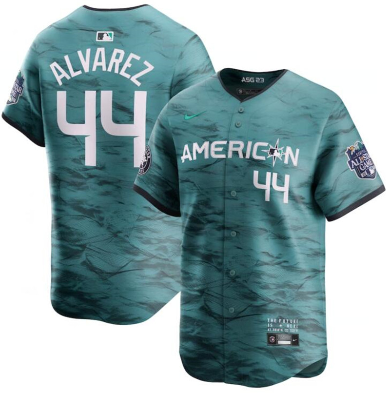 American League 44 Yordan Alvarez Teal Nike 2023 MLB All Star Game Jersey