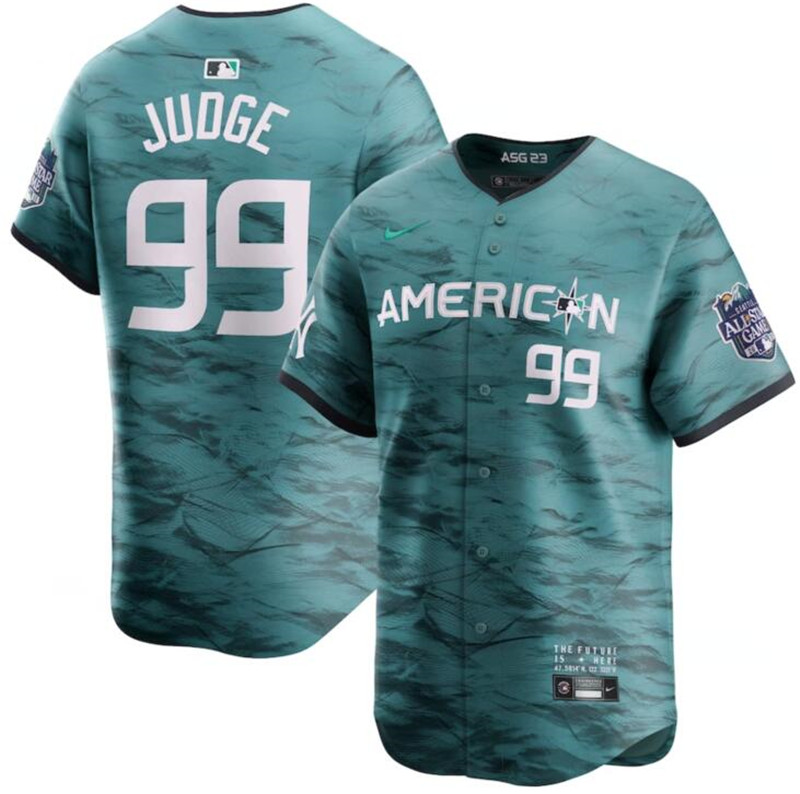 American League 99 Aaron Judge Teal Nike 2023 MLB All Star Game Jersey