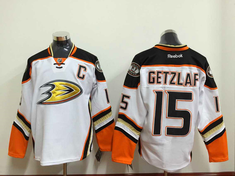 Anaheim Ducks 15 Ryan Getzlaf White New Road NHL Jersey