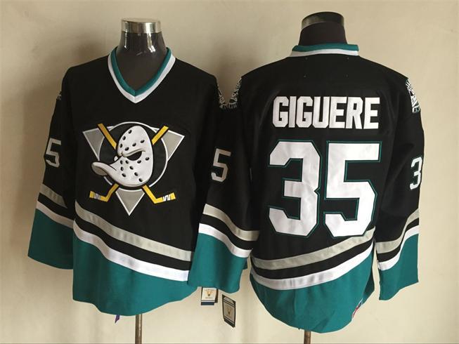 Anaheim Ducks 35 Jean-Sebastien Giguere PurpleTurquoise CCM Throwback Stitched NHL Jersey