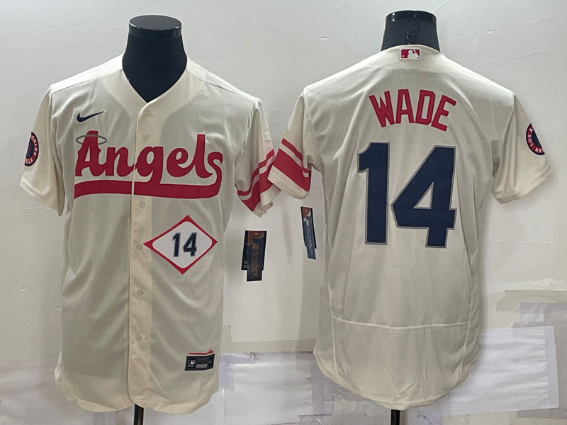 Angels 14 Tyler Wade Cream Nike 2022 City Connect Flexbase Jersey