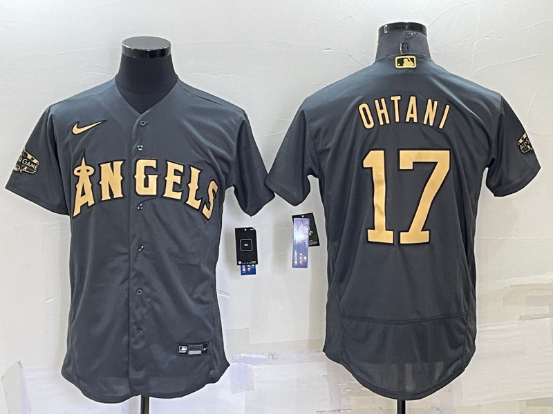 Angels 17 Shohei Ohtani Charcoal Nike 2022 MLB All Star Flexbase Jersey