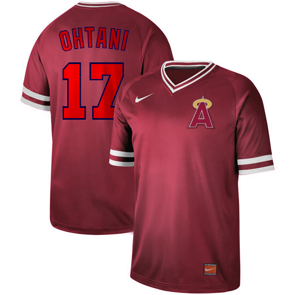 Angels 17 Shohei Ohtani Red Throwback Jersey